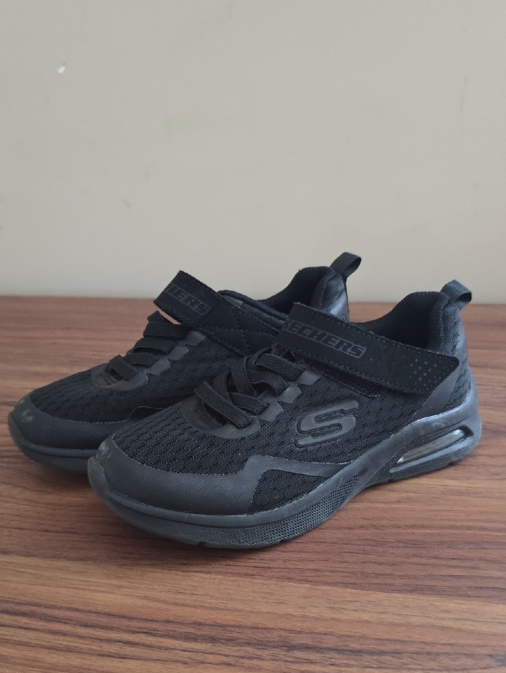 Skechers Kids Black Athletic Sneakers with Velcro Strap